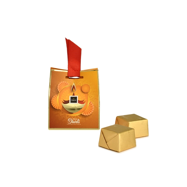 Mini Bag of 2 Pieces, Diya Design Diwali Chocolate Gift