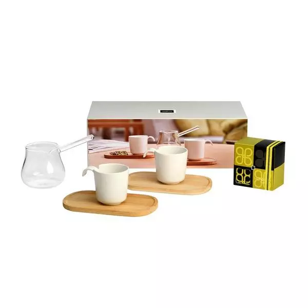 Coffee Pot with Two Coffee Cups Set With  200g Chocolates
