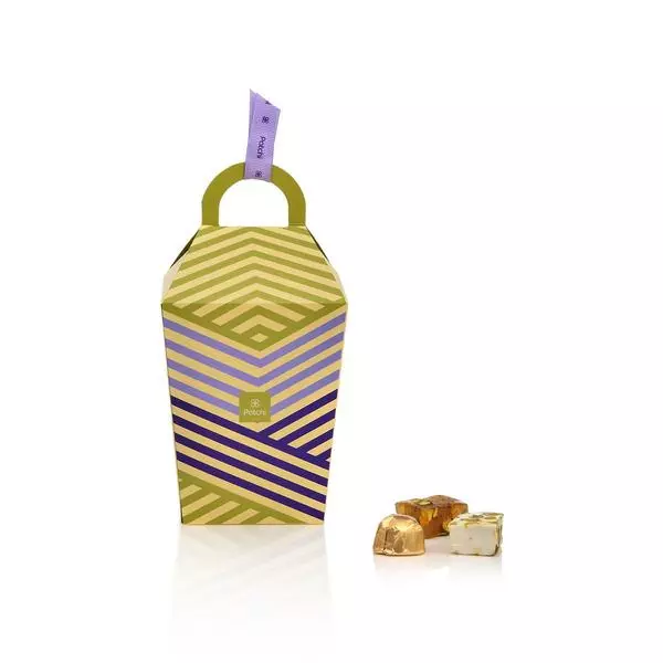 Colorful Lantern Box with 250g of Chocolate, Nougat, and Malban, Ramadan Gift