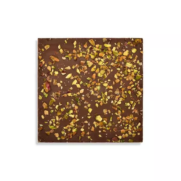 Achta Bar - Milk Chocolate with Achta Topped with Pistachios , 100g